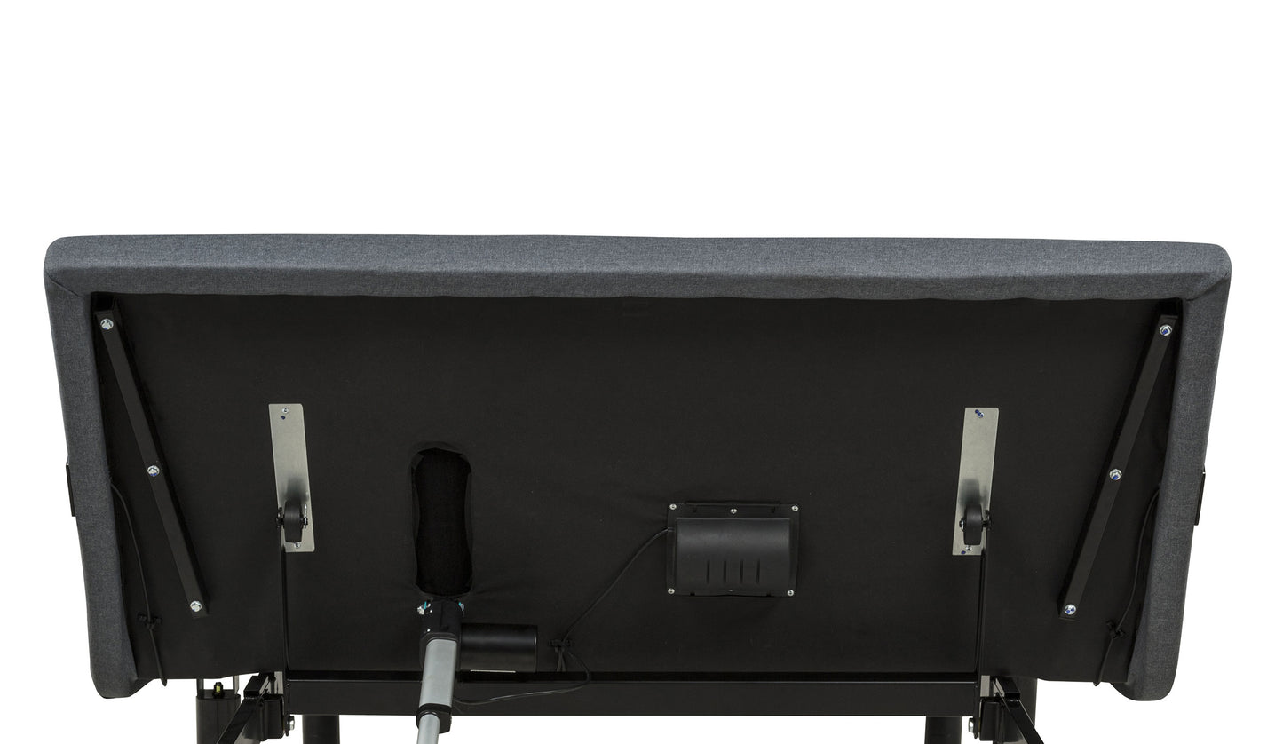 Weston Full Dual-Motor Massage Adjustable Bed Base in Black and Grey