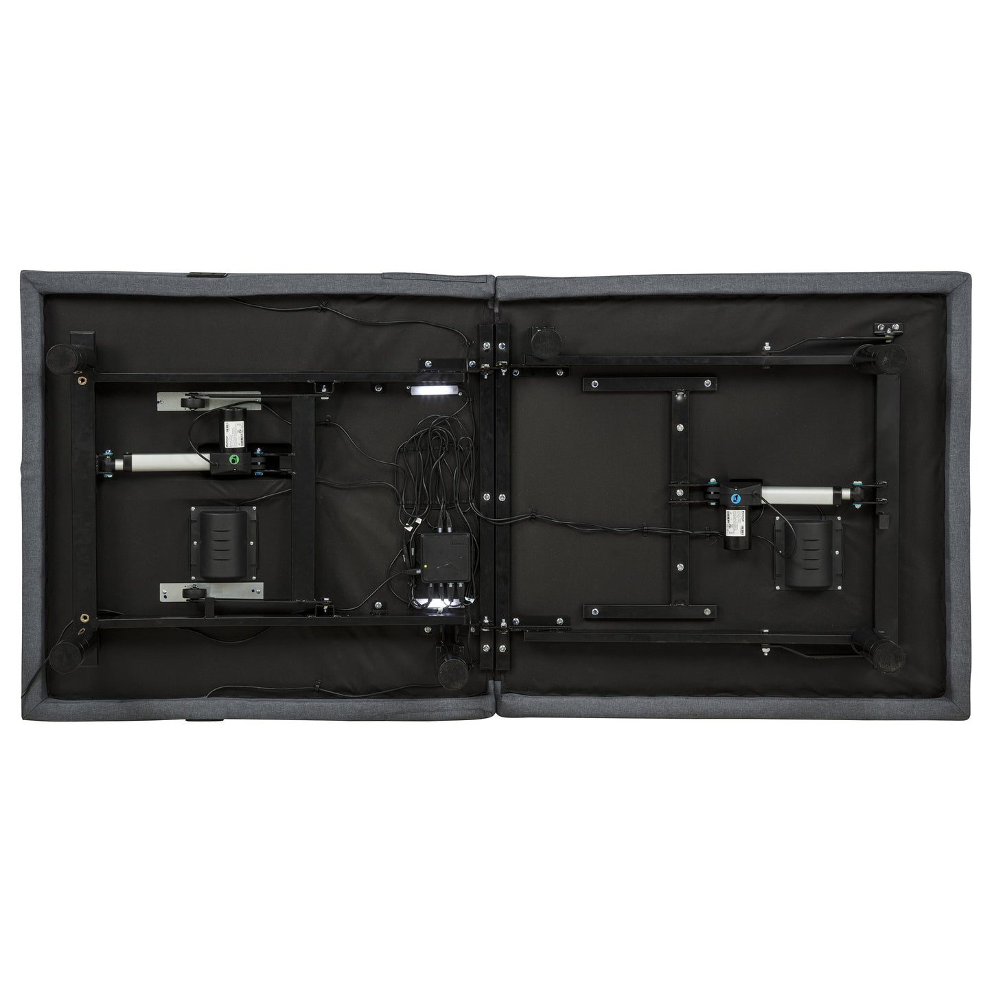 Weston Twin XL Dual-Motor Massage Adjustable Bed Base in Black and Grey