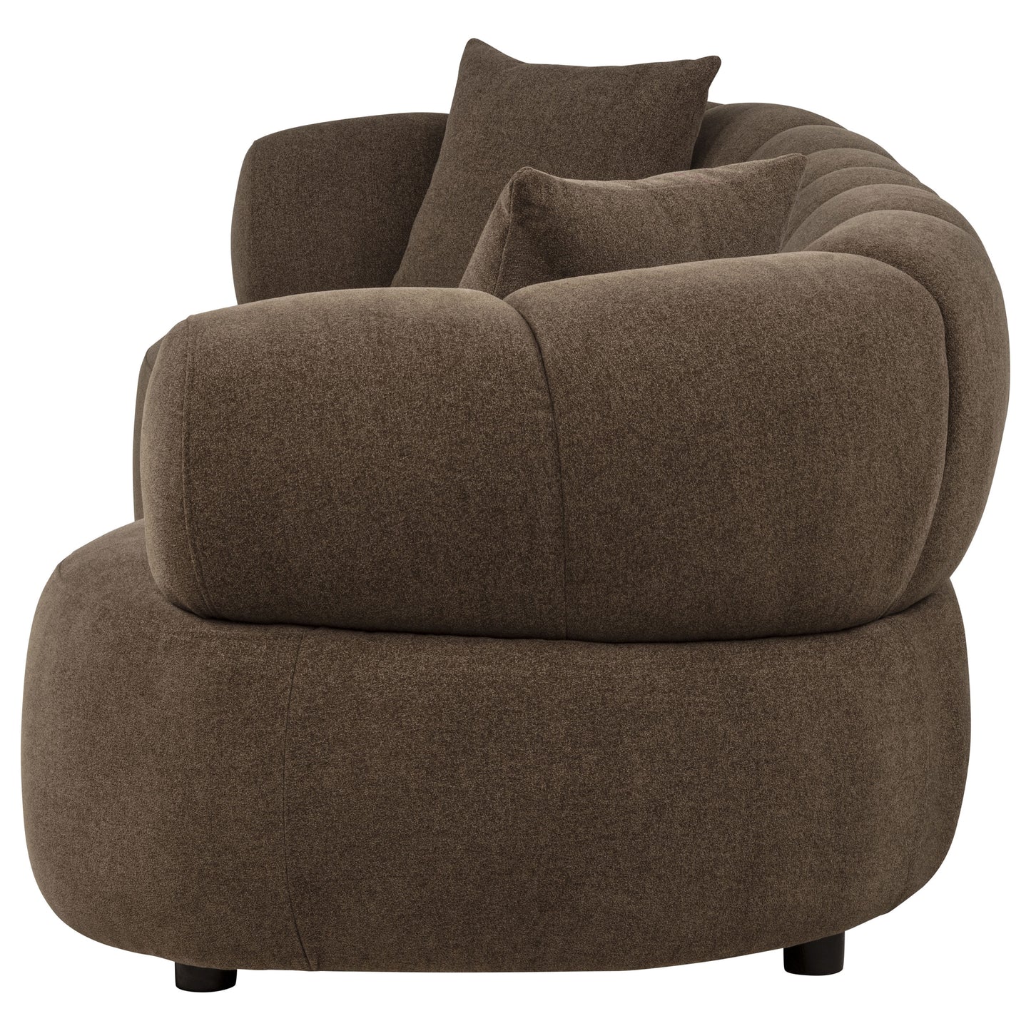 Casarin Fabric Channel-Back Sofa Brown