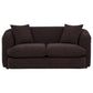 Delroy 2-Seat Stationary Loveseat Aubergine Polyester Upholstery