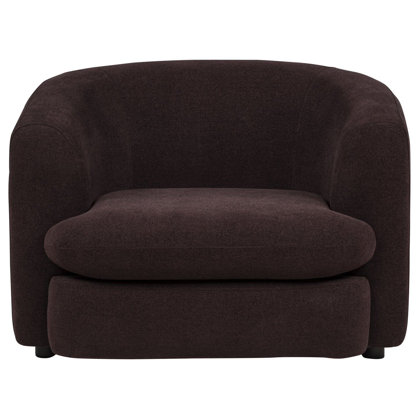 Delroy Stationary Accent Chair Aubergine Polyester Upholstery