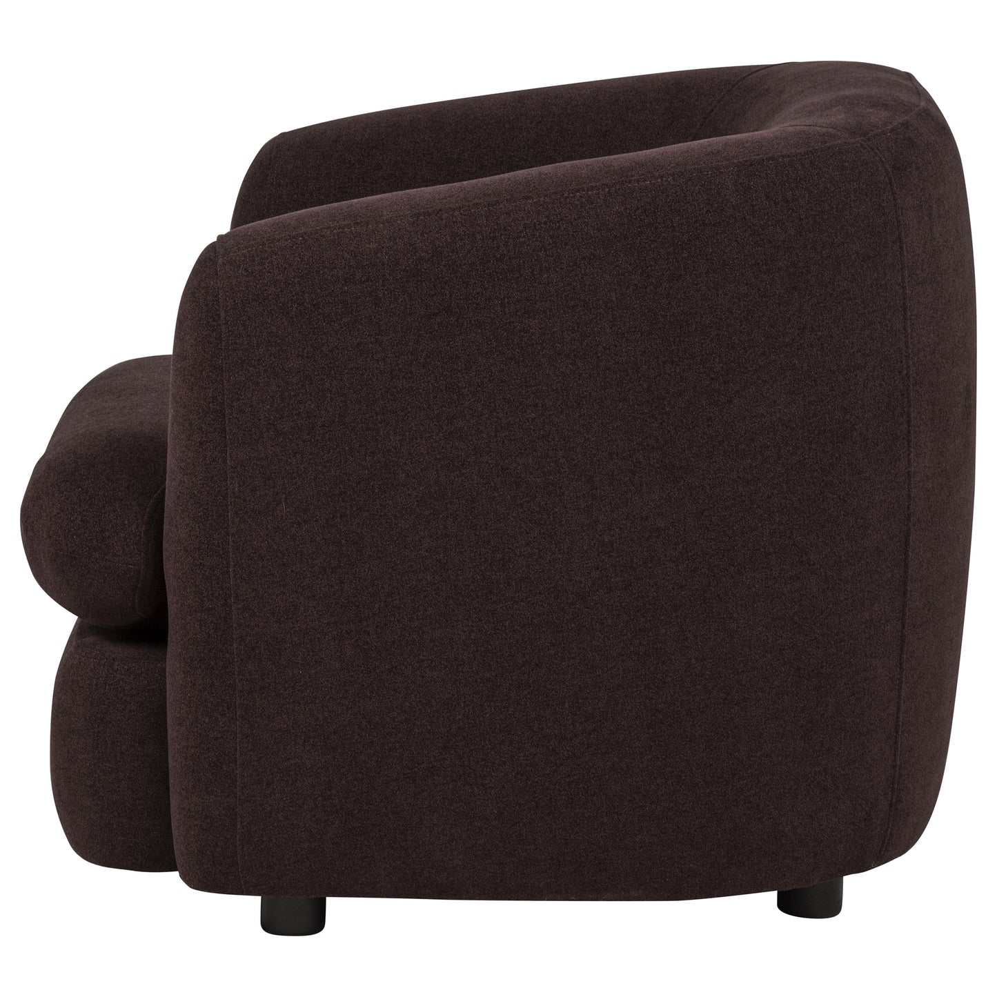 Delroy Stationary Accent Chair Aubergine Polyester Upholstery