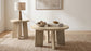 Strouse 2-Piece Round Coffee and End Table Set in Natural Oak