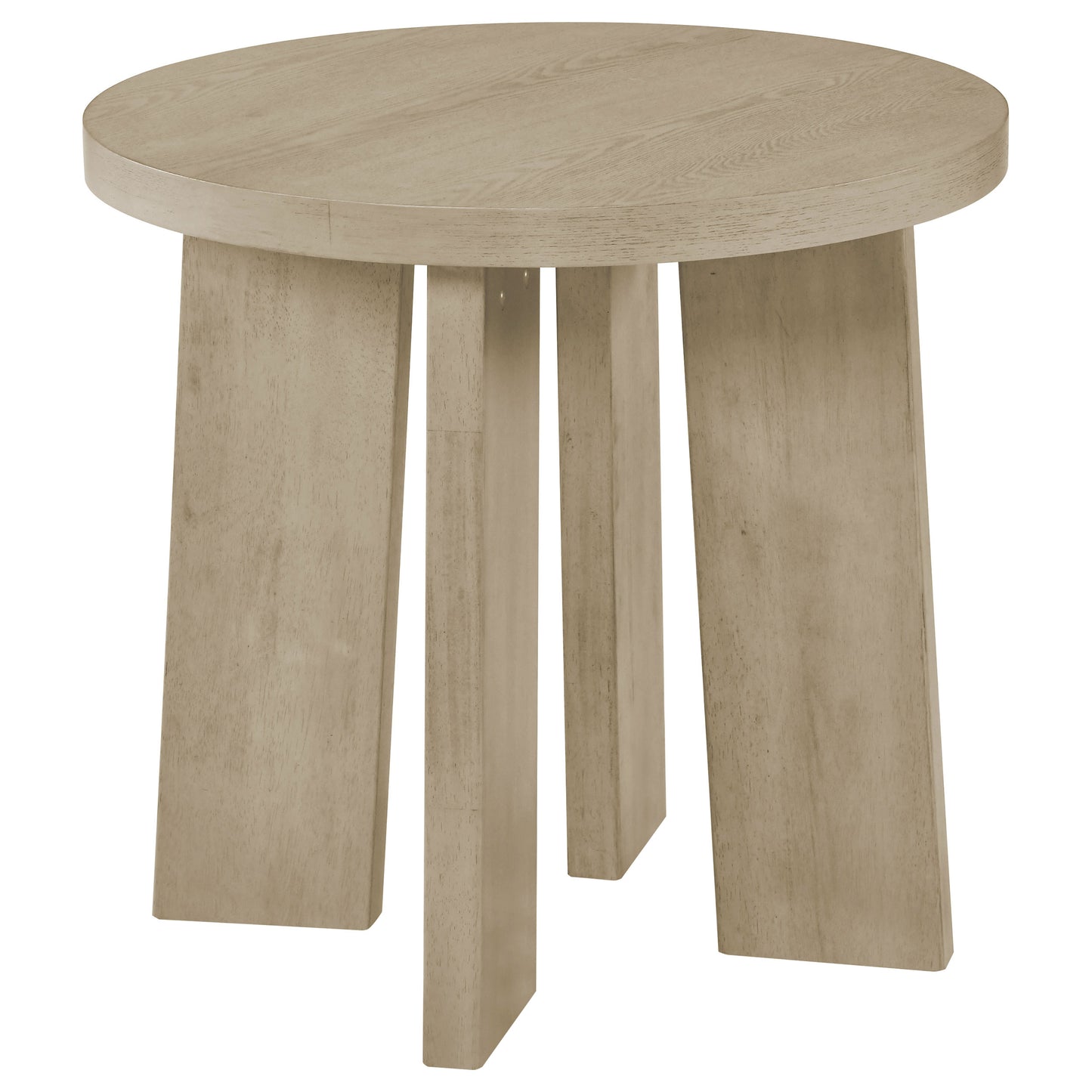 Strouse 3-Piece Round Coffee and End Table Set in Natural Oak
