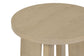 Strouse 3-Piece Round Coffee and End Table Set in Natural Oak