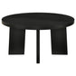 Strouse 2-Piece Round Coffee and End Table Set in Black