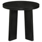 Strouse 2-Piece Round Coffee and End Table Set in Black