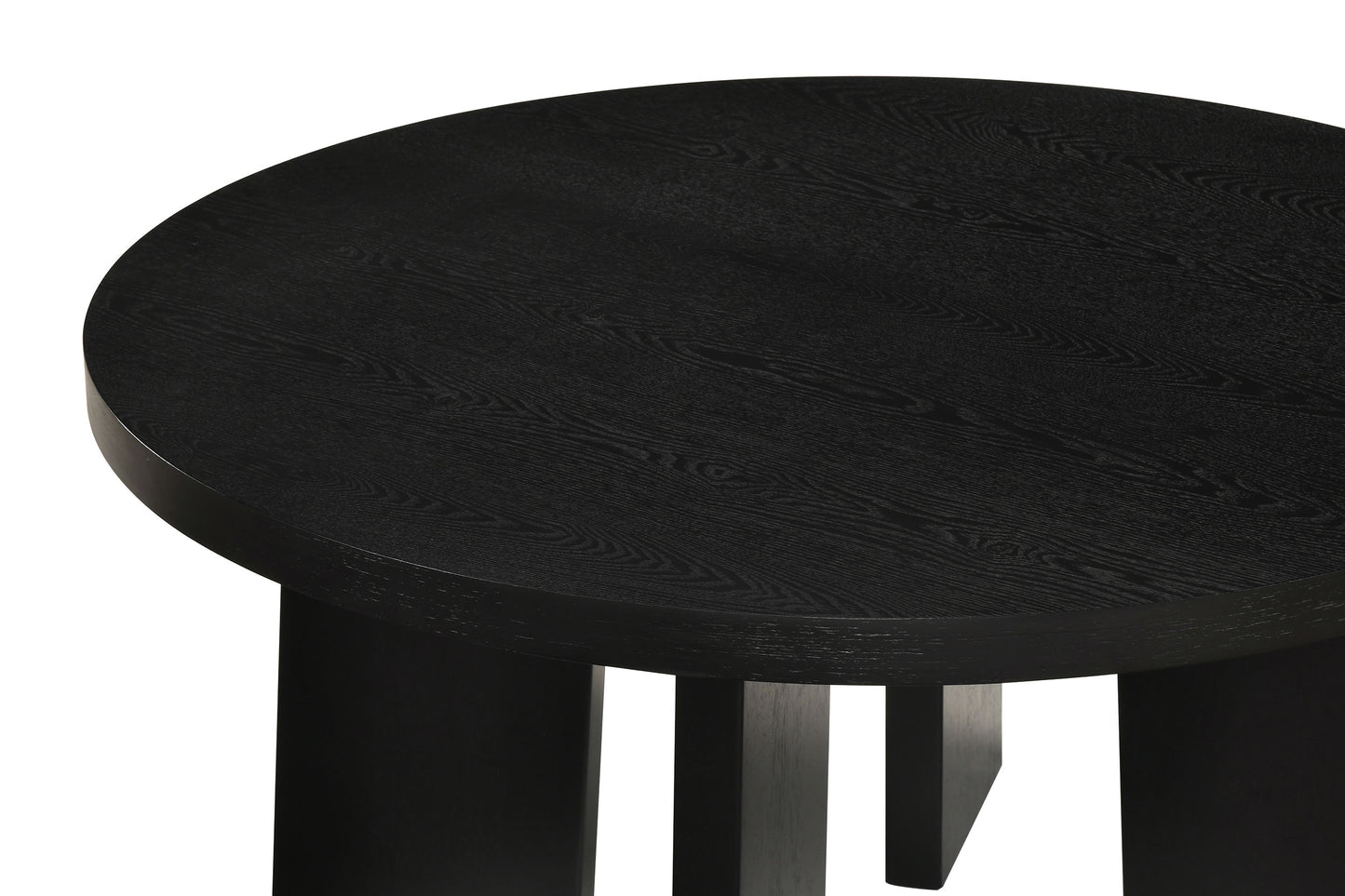 Strouse 2-Piece Round Coffee and End Table Set in Black