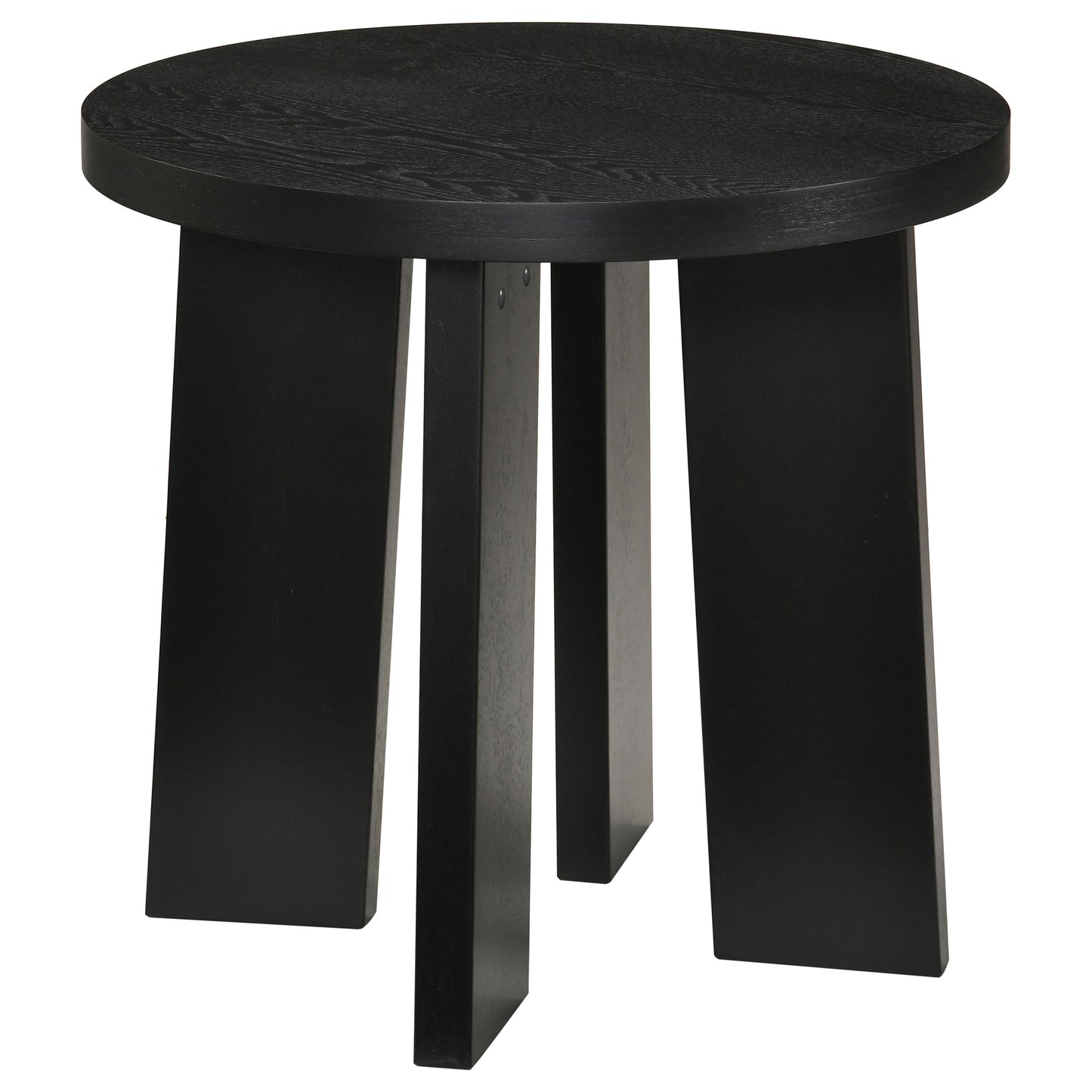 Strouse 3-Piece Round Coffee and End Table Set in Black