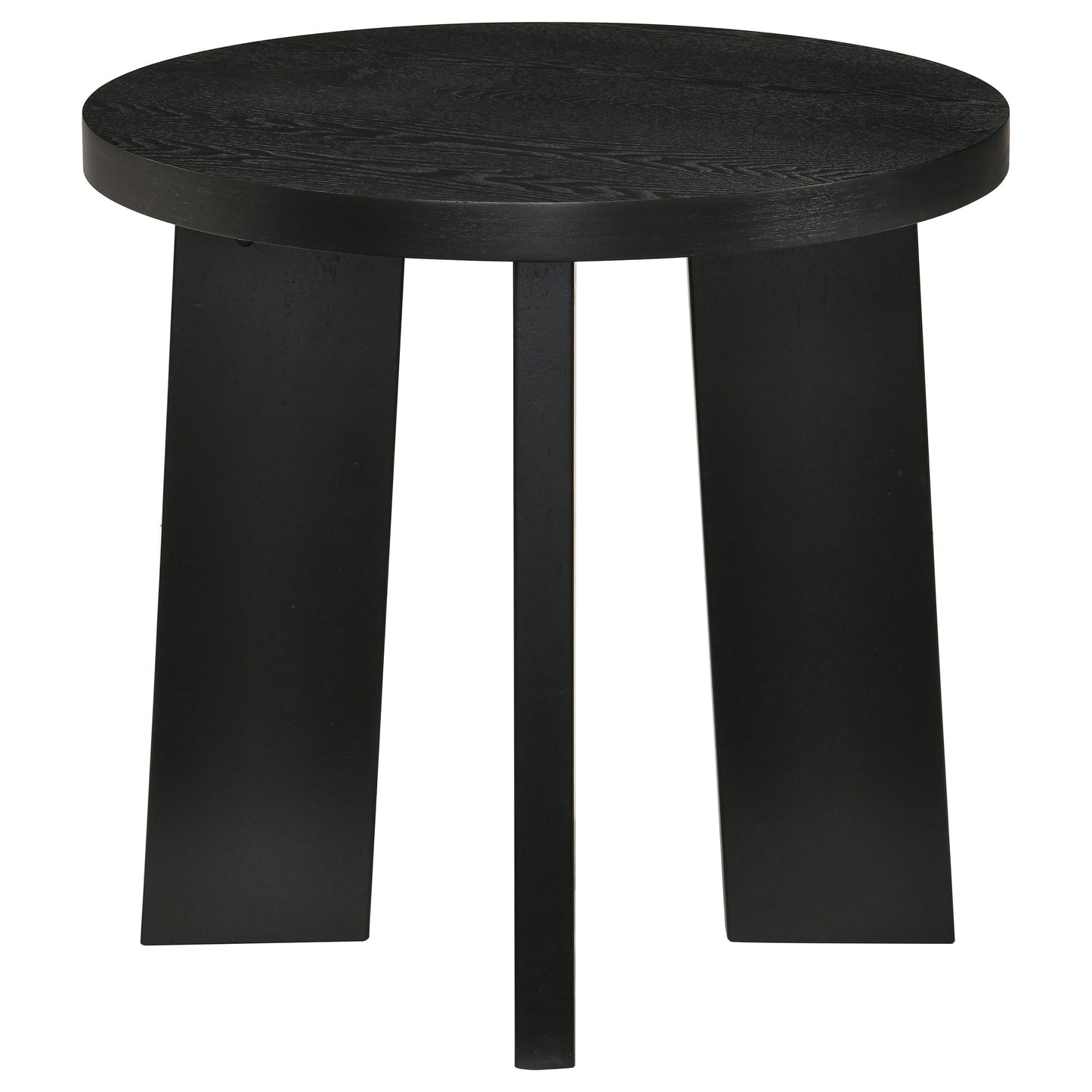 Strouse 3-Piece Round Coffee and End Table Set in Black