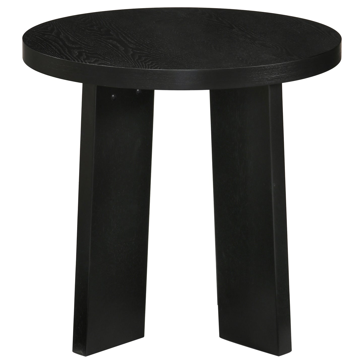 Strouse 3-Piece Round Coffee and End Table Set in Black
