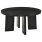 Strouse 3-Piece Round Coffee and End Table Set in Black