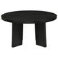 Strouse 3-Piece Round Coffee and End Table Set in Black
