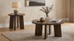Strouse Contemporary Round End Table in Walnut