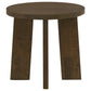Strouse 3-Piece Round Coffee and End Table Set in Walnut