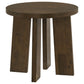 Strouse 3-Piece Round Coffee and End Table Set in Walnut