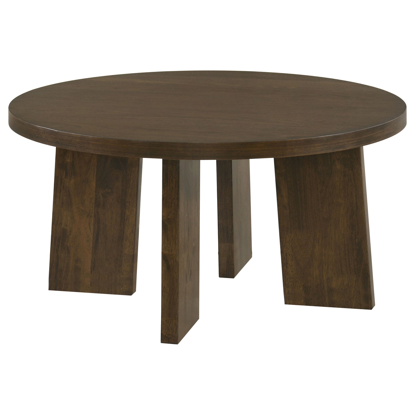 Strouse 3-Piece Round Coffee and End Table Set in Walnut