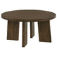 Strouse 3-Piece Round Coffee and End Table Set in Walnut