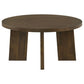 Strouse 3-Piece Round Coffee and End Table Set in Walnut
