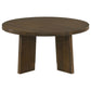 Strouse 3-Piece Round Coffee and End Table Set in Walnut