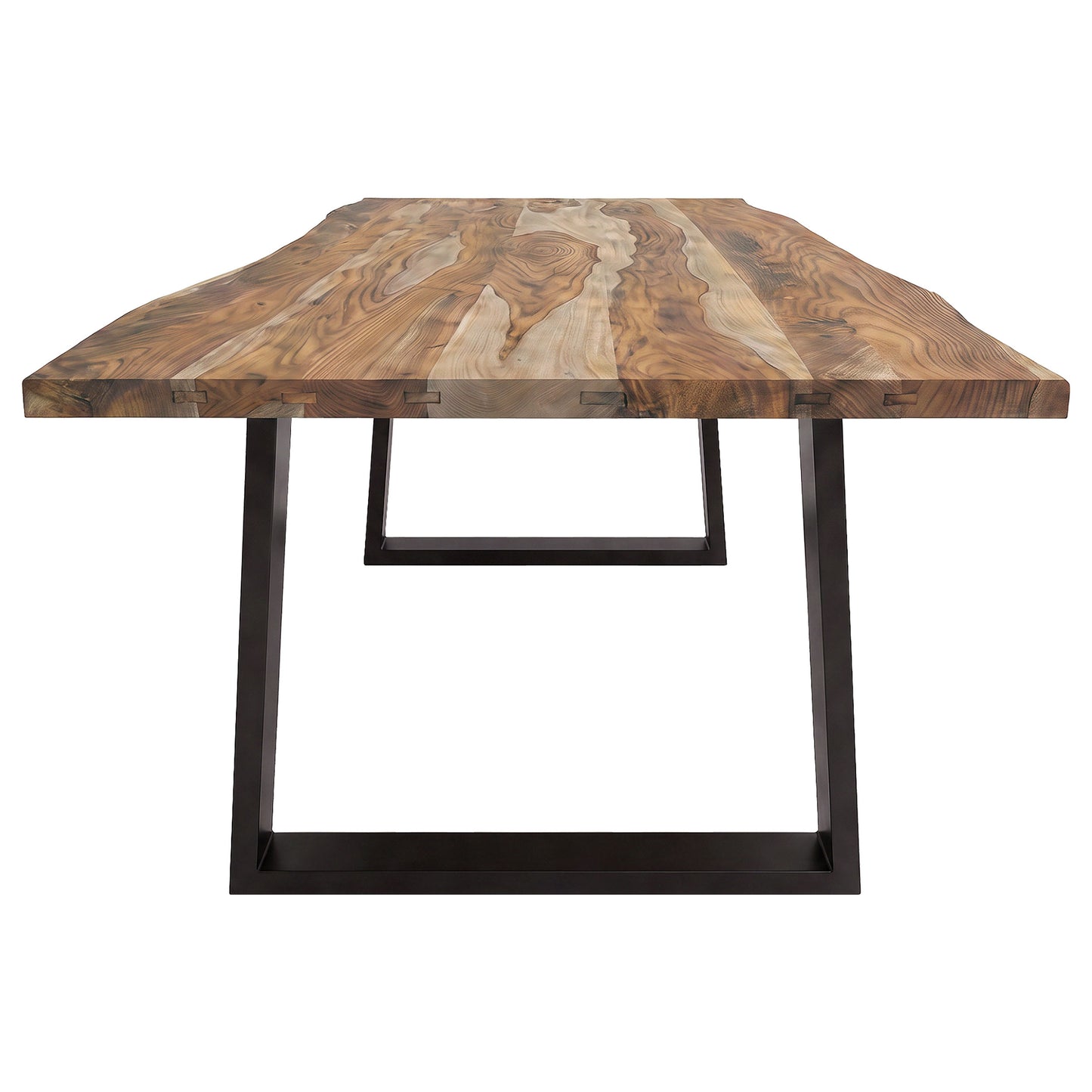 Selwyn 80-inch Live Edge Solid Wood Dining Table Light Sheesham