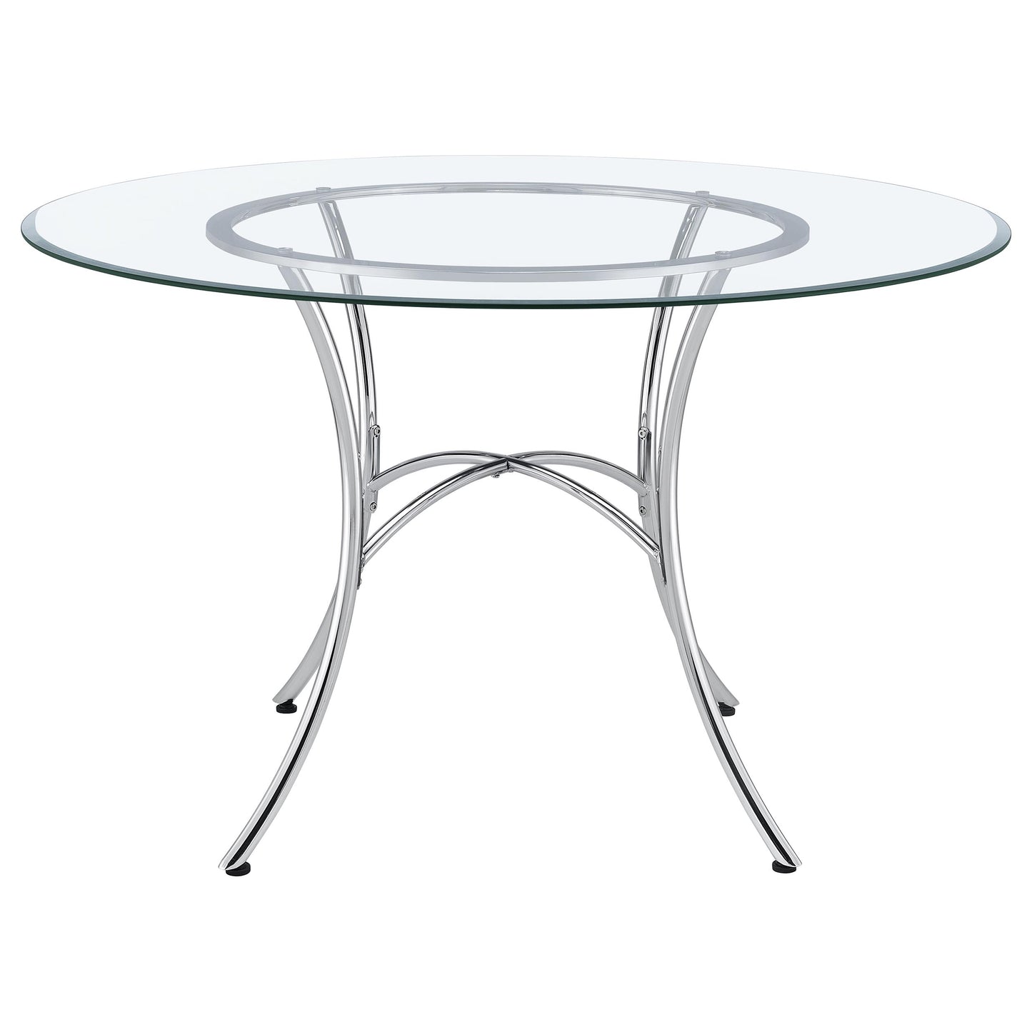 Kline 48-inch Round Glass Top Dining Table Chrome