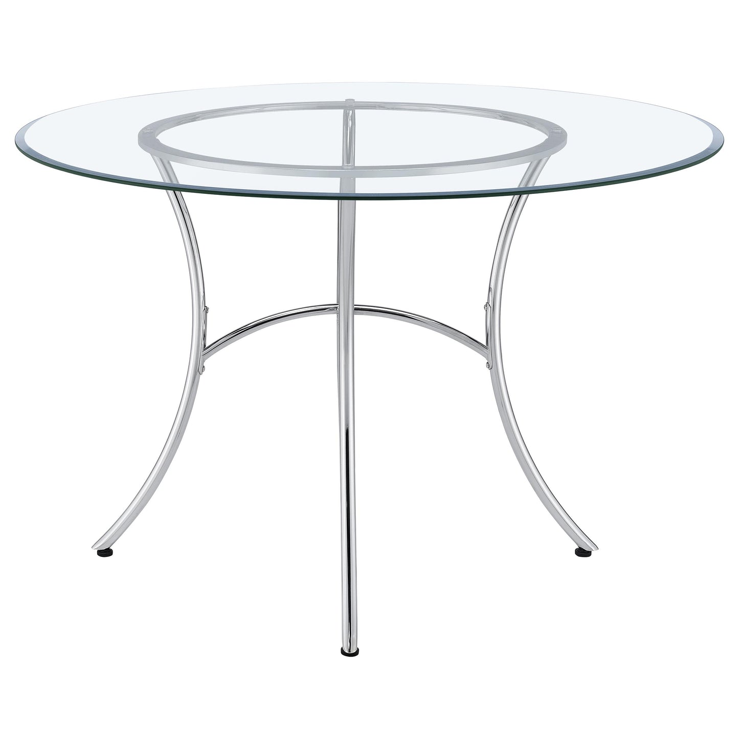 Kline 48-inch Round Glass Top Dining Table Chrome