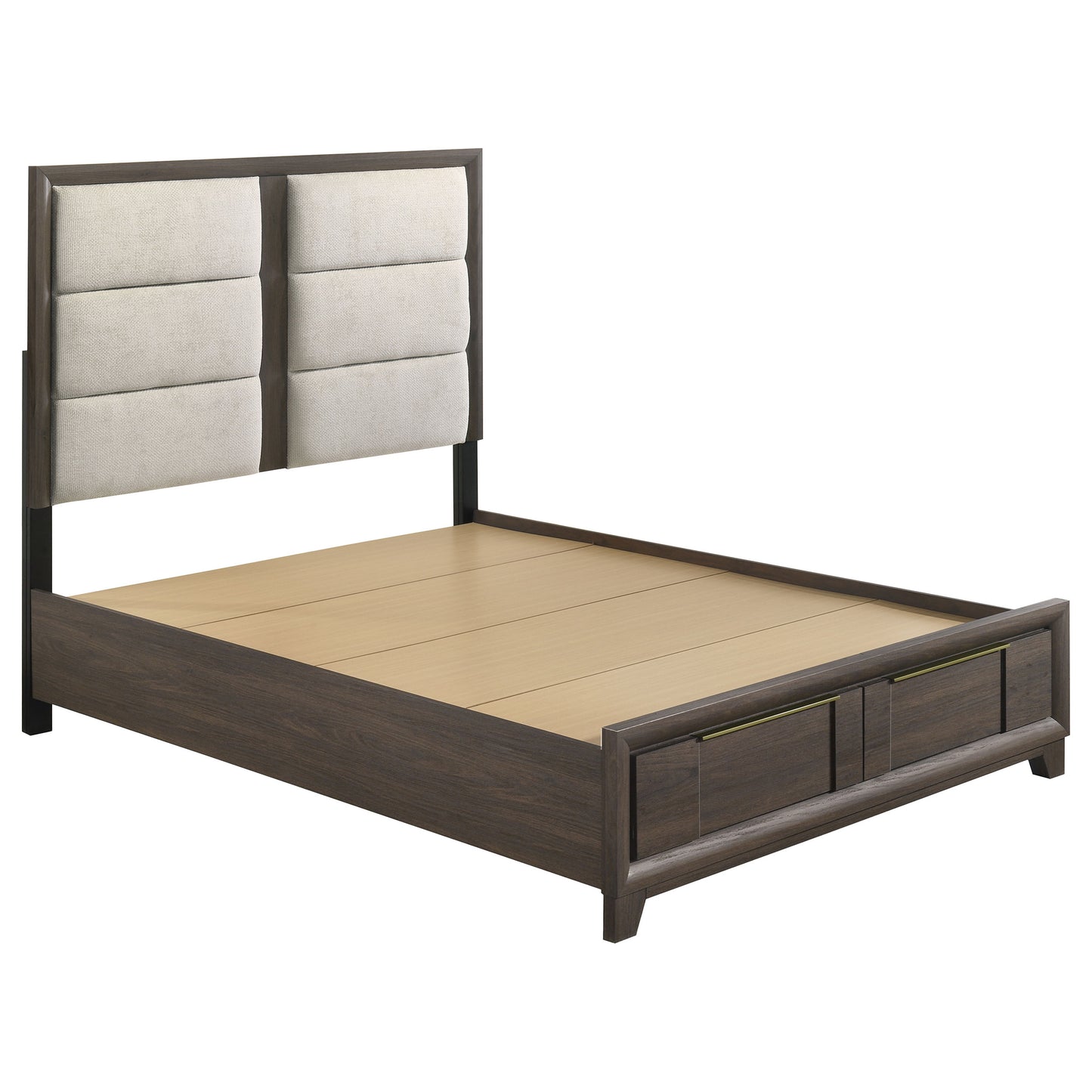 Farre 5-piece Queen Upholstered Storage Bedroom Set Dark Brown / Beige