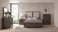 Farre Eastern King Upholstered Panel Bed Dark Brown