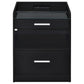 Furda 2-drawer LED Nightstand Bedside Table with Speaker Black Ash