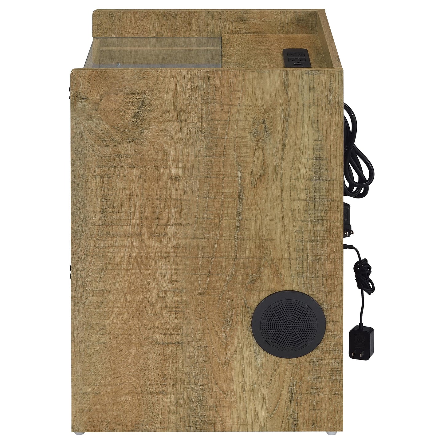 Furda 2-drawer LED Nightstand Bedside Table with Speaker Mango