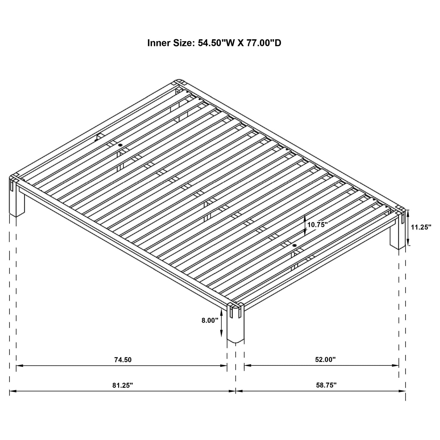 Gislen Full Easy Assembly Wood Platform Bed Black