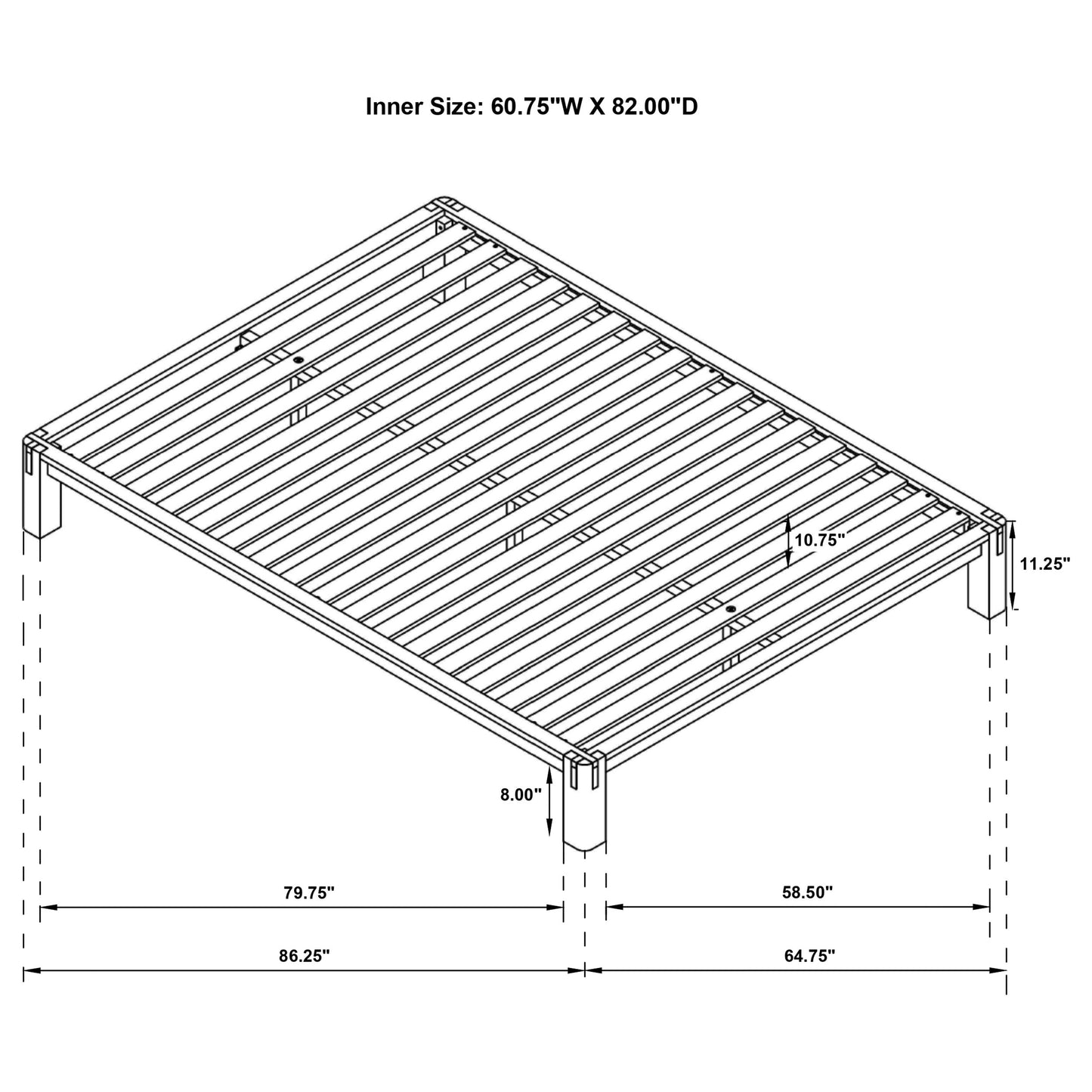 Gislen Queen Easy Assembly Wood Platform Bed Black