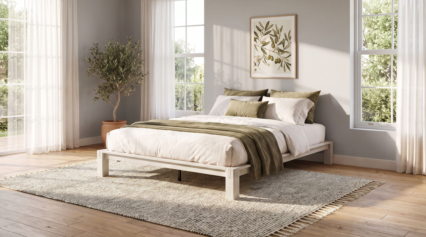 Gislen Full Easy Assembly Wood Platform Bed White
