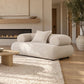Eskola Chenille Accent Chair with Rounded Shelter Arms Ivory