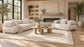 Eskola Chenille Accent Chair with Rounded Shelter Arms Ivory