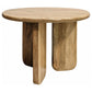 Dale Sculptural Round Solid Mango Wood End Table Natural Mango