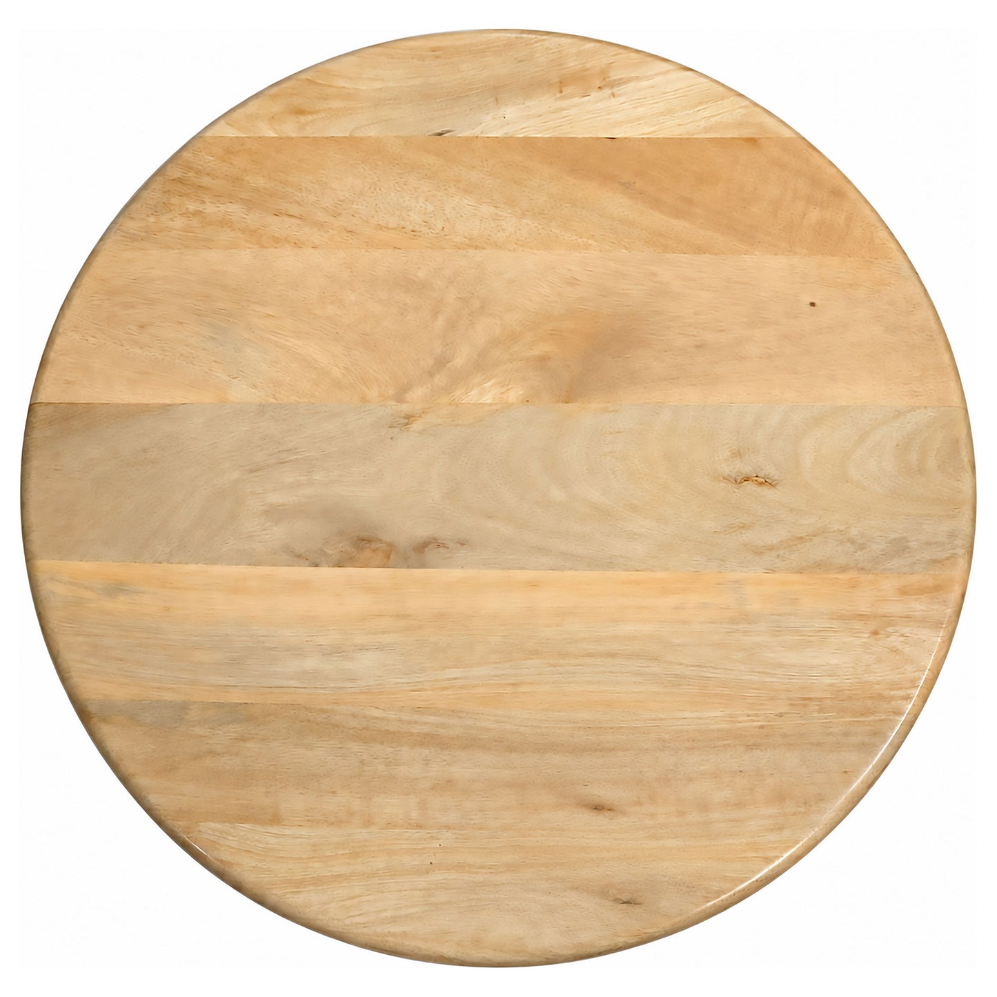 Dale Sculptural Round Solid Mango Wood End Table Natural Mango