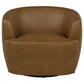 Hudson Faux Leather Swivel Accent Chair Cognac