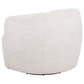 Hudson Faux Fur Swivel Accent Chair Ecru