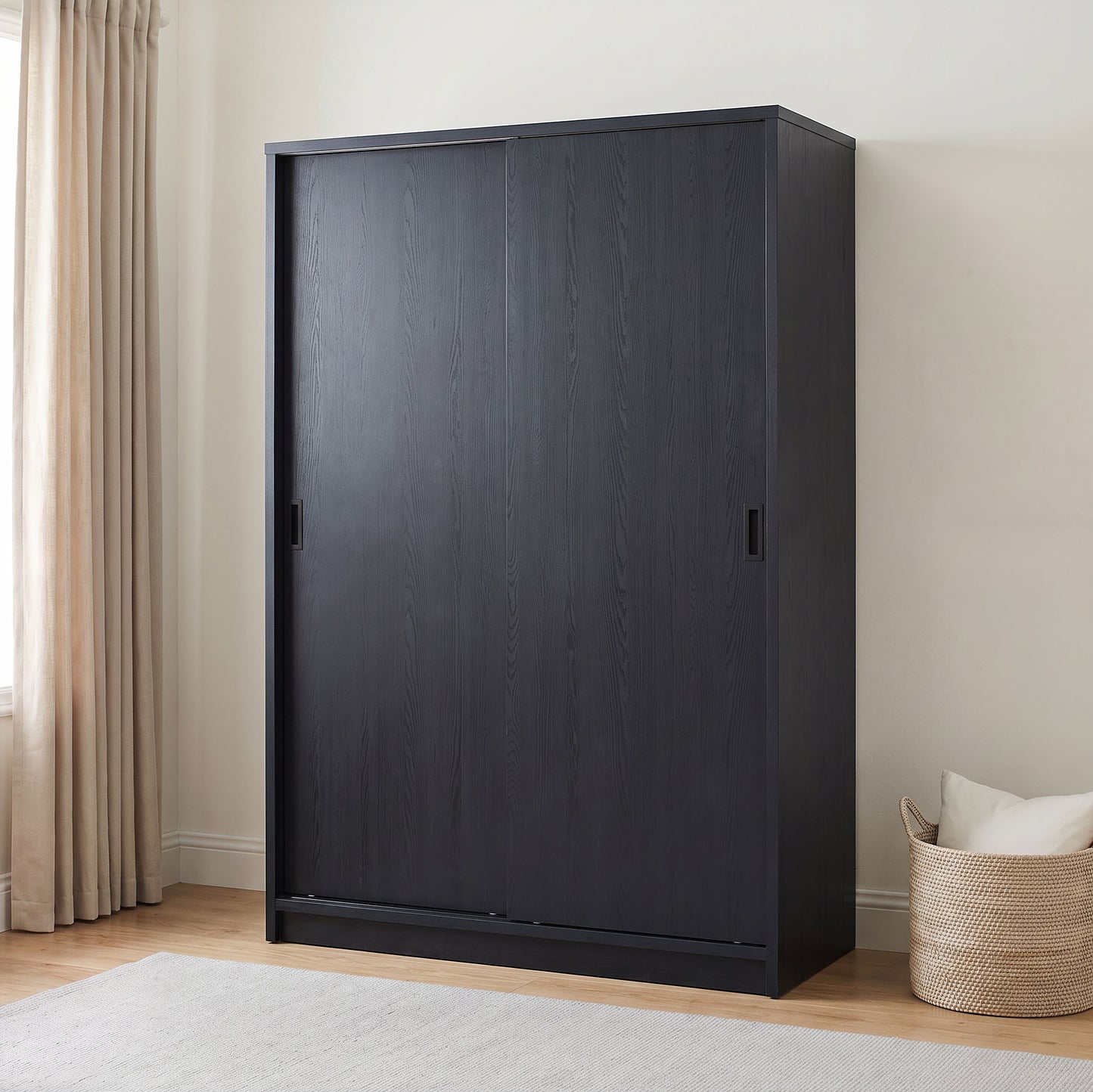 Noble 2-door Bedroom Wardrobe Storage Cabinet Armoire Black