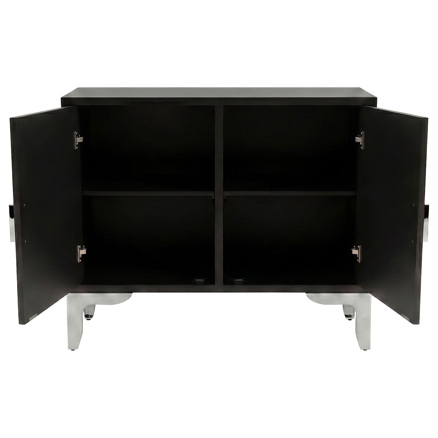Forbes 2-door Bone Inlay Mosaic Accent Storage Cabinet Black