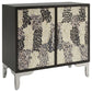 Forbes 2-door Bone Inlay Mosaic Accent Storage Cabinet Black