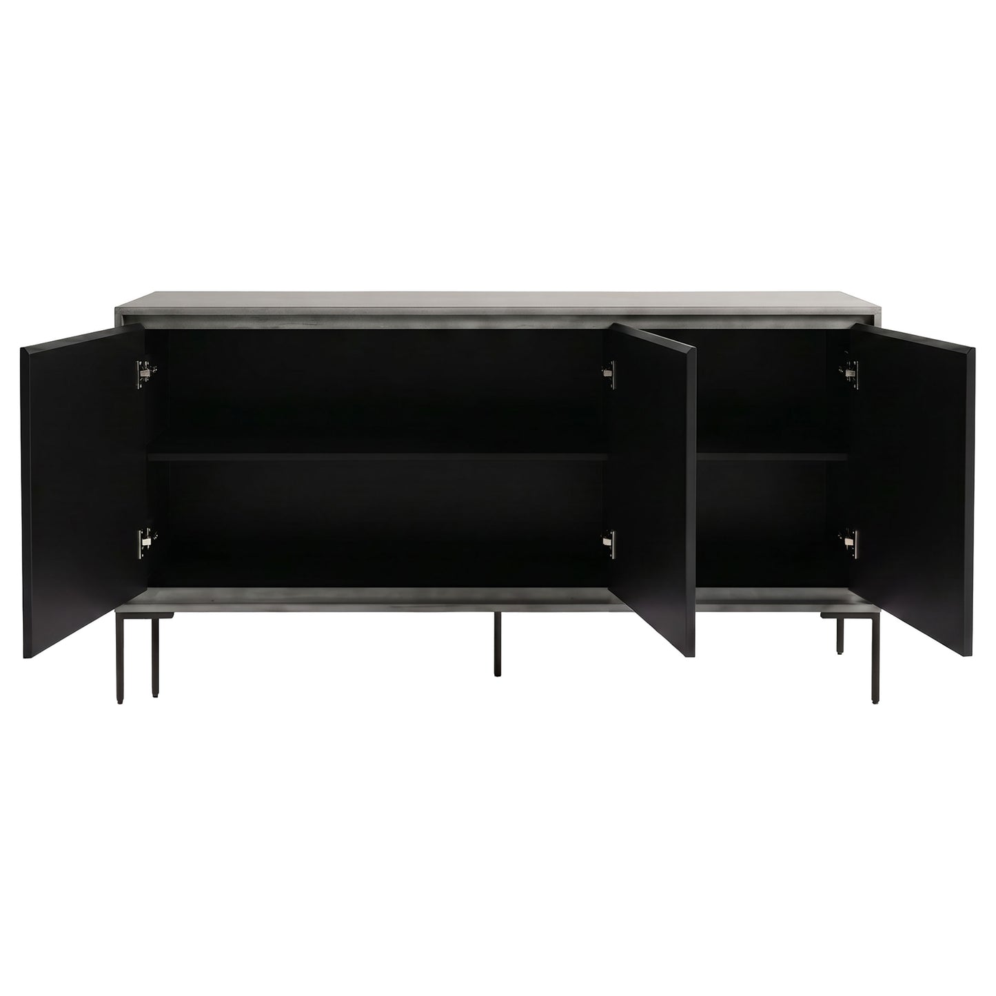 Krause 3-door Bone Inlay Accent Cabinet Grey and Black