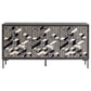Krause 3-door Bone Inlay Accent Cabinet Grey and Black