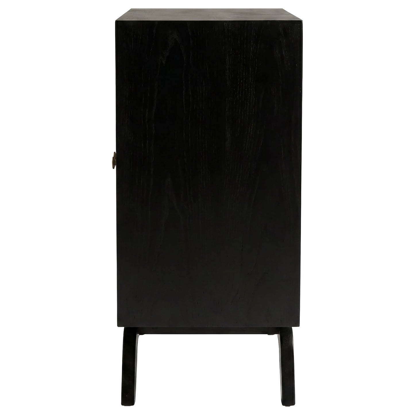 Marlon 2-door Floral Bone Inlay Accent Cabinet Black