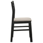 Sykes Fabric Upholstered Ladder Back Side Chair Black and Beige (Set of 2)
