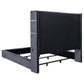 Cama Tisdall tapizada Eastern King Flame Visualizer, color gris