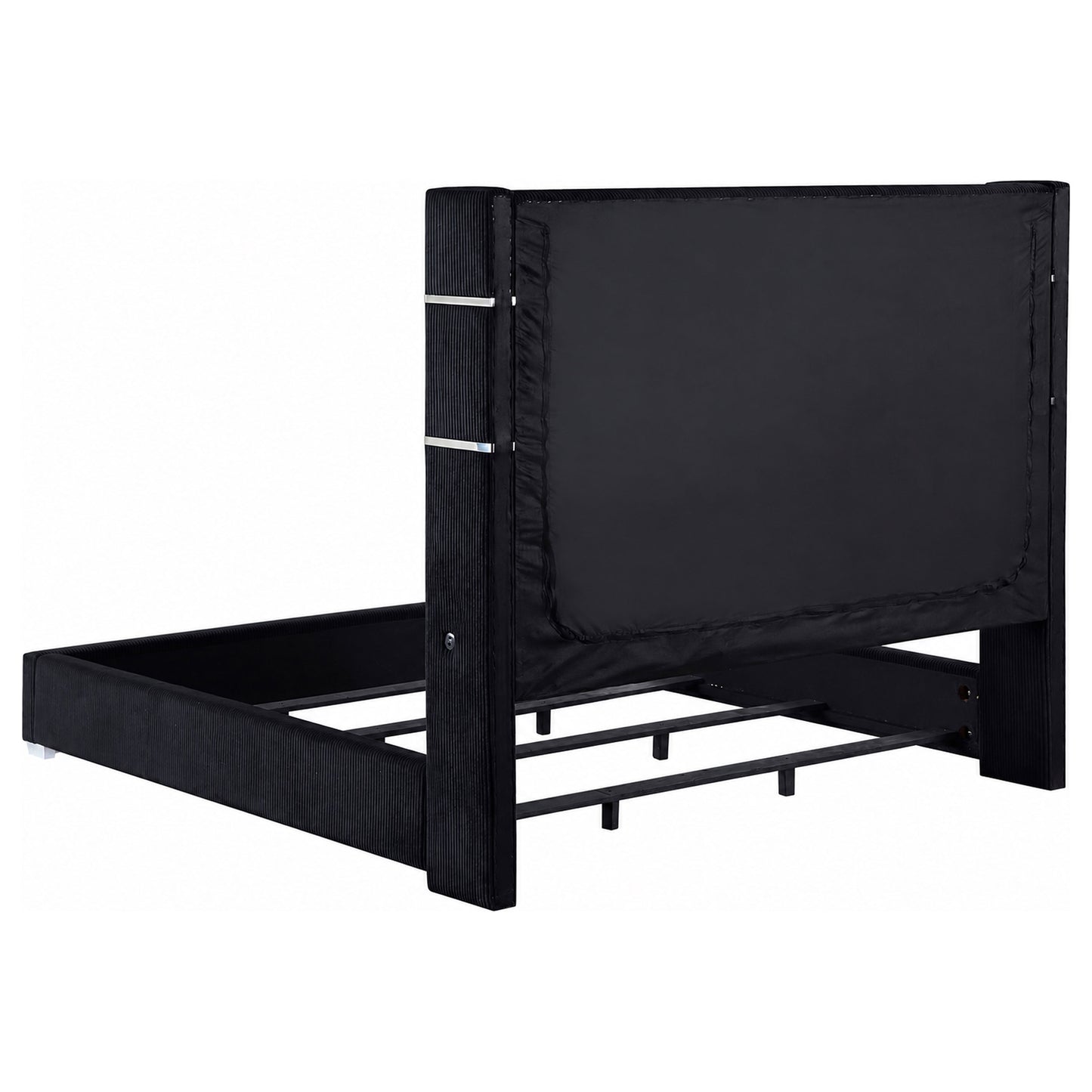 Cama Tisdall tapizada Eastern King Flame Visualizer negra