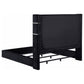Cama Tisdall tapizada Eastern King Flame Visualizer negra